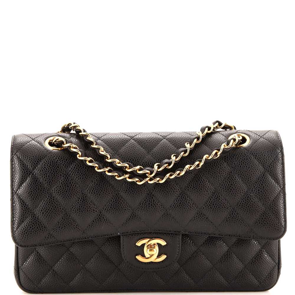 CHANEL Classic Double Flap Bag Quilted Caviar Med… - image 1