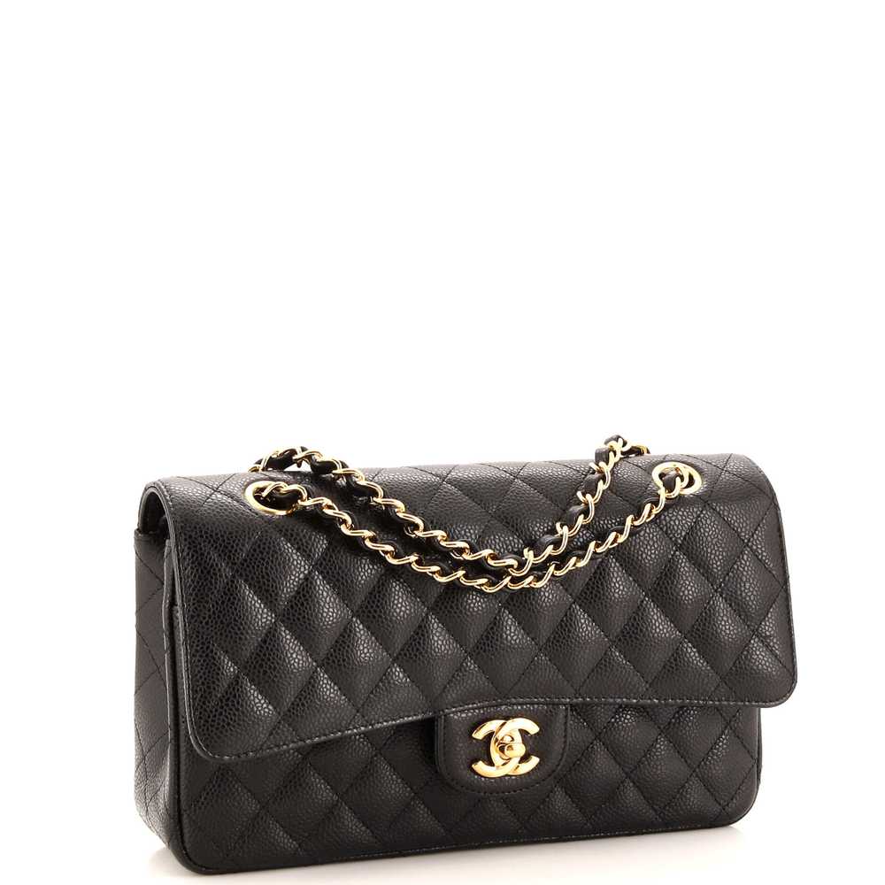 CHANEL Classic Double Flap Bag Quilted Caviar Med… - image 3