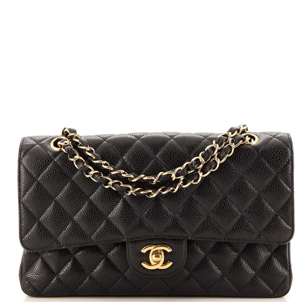 CHANEL Classic Double Flap Bag Quilted Caviar Med… - image 1