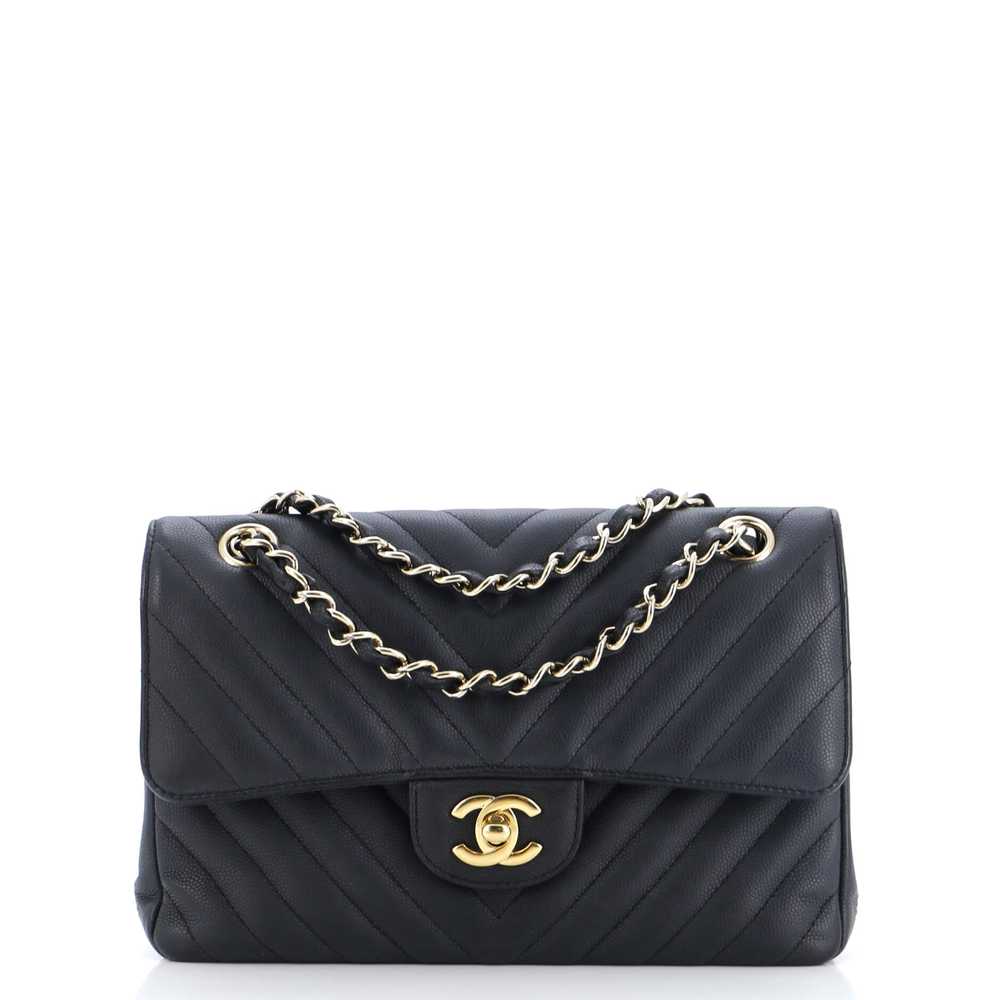 CHANEL Classic Double Flap Bag Chevron Caviar Sma… - image 1