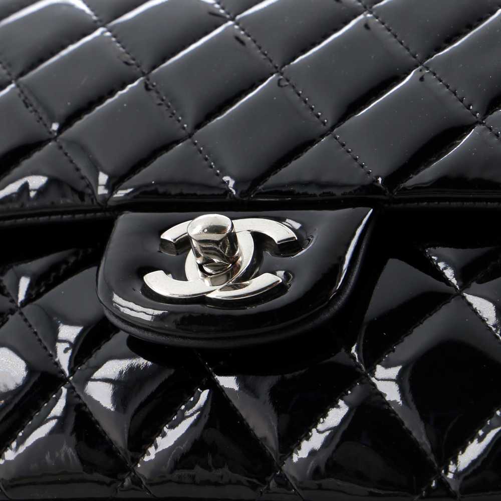 CHANEL Classic Double Flap Bag Quilted Patent Med… - image 6