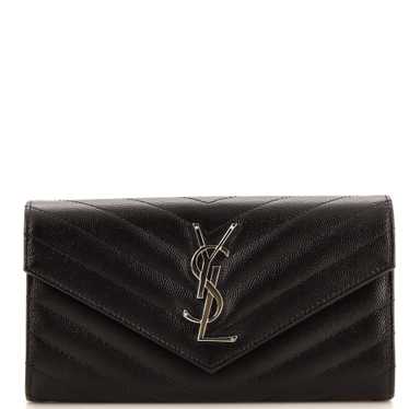 Saint Laurent Classic Monogram Flap Wallet Matela… - image 1