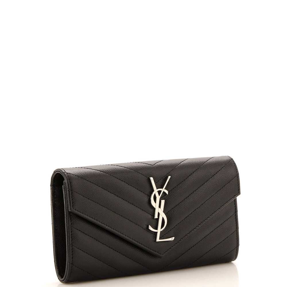 Saint Laurent Classic Monogram Flap Wallet Matela… - image 2