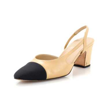 CHANEL Womenâs Cap Toe Slingback Pumps Leather - image 1