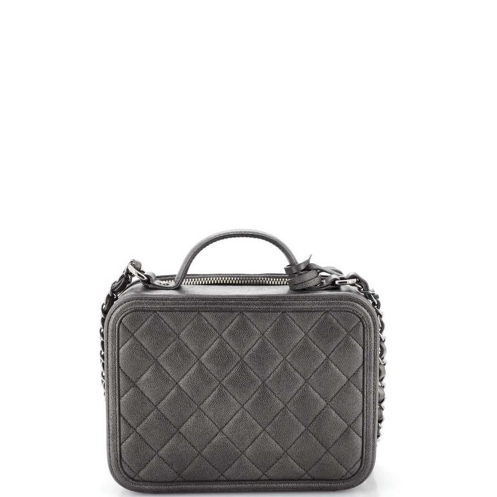 CHANEL Filigree Vanity Case Quilted Metallic Cavi… - image 4