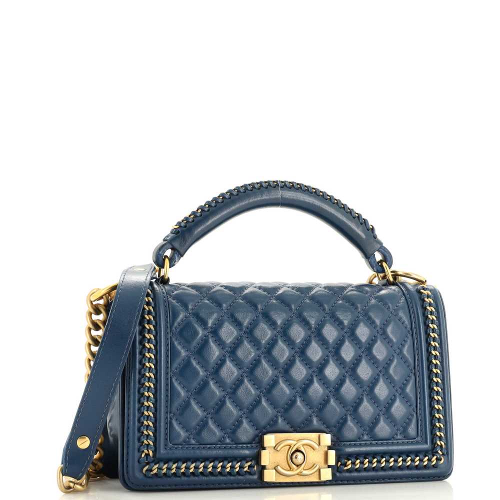 CHANEL Chain Handle Boy Flap Bag Quilted Calfskin… - image 3