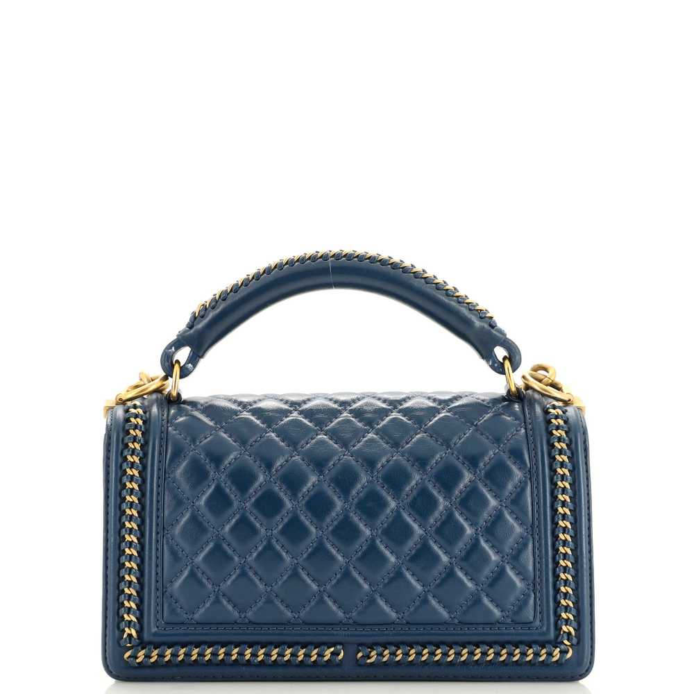 CHANEL Chain Handle Boy Flap Bag Quilted Calfskin… - image 4