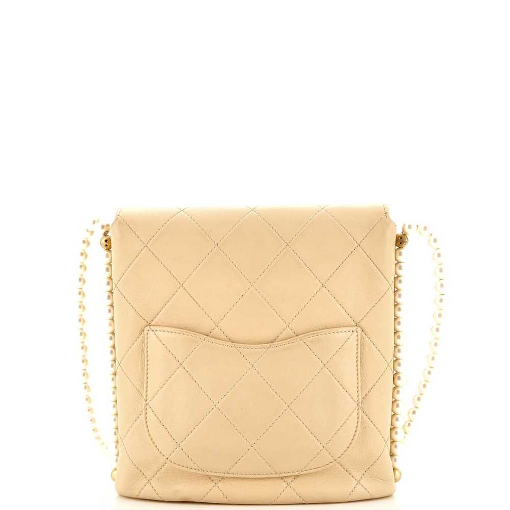 CHANEL About Pearls Flap Hobo Quilted Calfskin Sm… - image 3