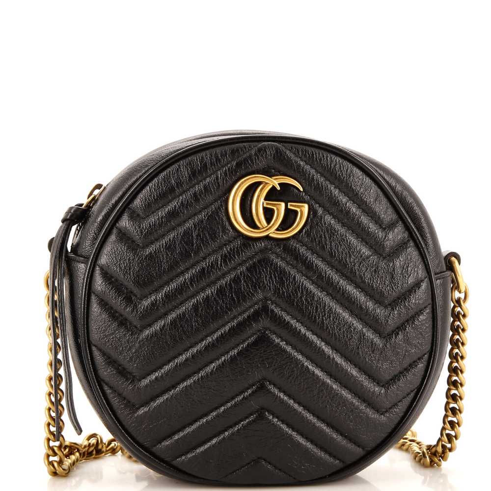 GUCCI GG Marmont Round Shoulder Bag Matelasse Lea… - image 1