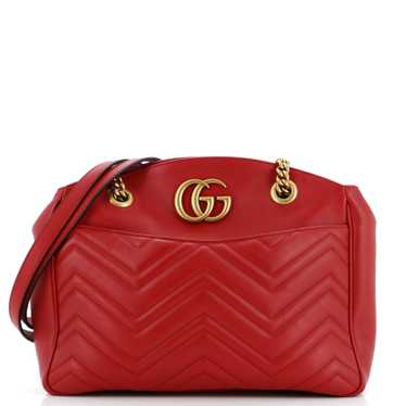 GUCCI GG Marmont Chain Tote Matelasse Leather Med… - image 1