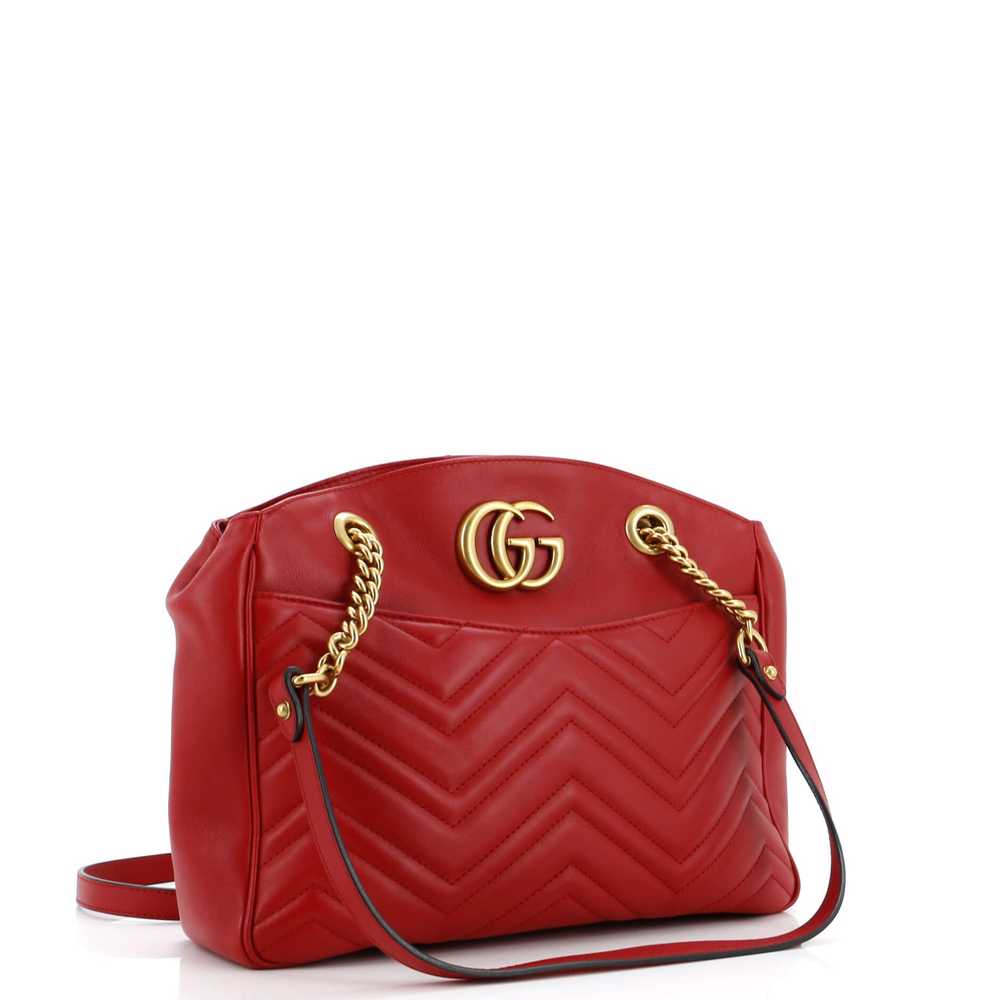 GUCCI GG Marmont Chain Tote Matelasse Leather Med… - image 2