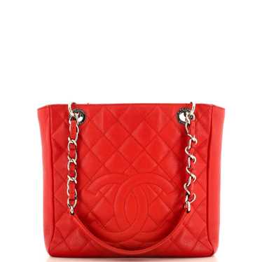 CHANEL Petite Shopping Tote Quilted Caviar