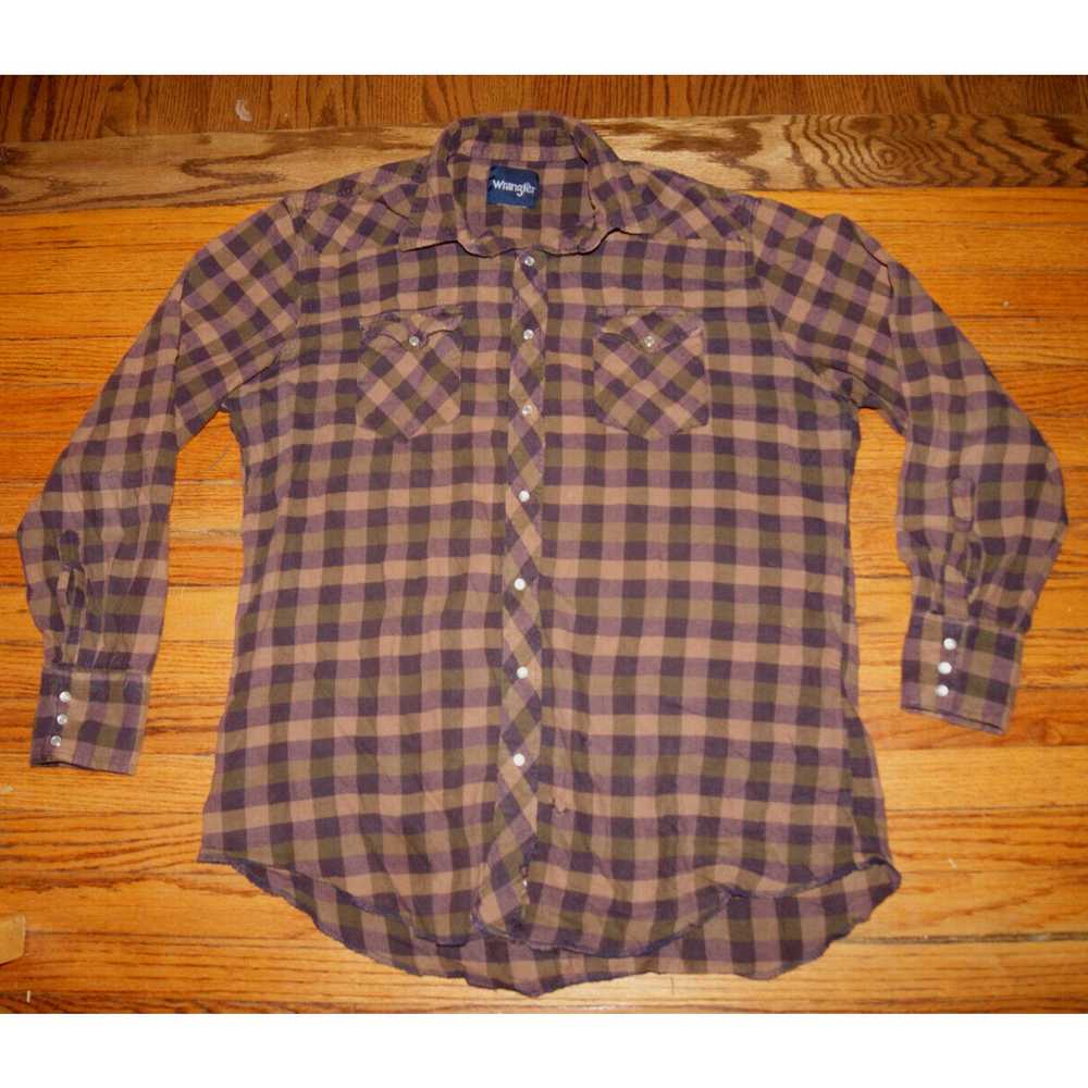 Wrangler VTG Wrangler Shirt Mens XL Plaid Flannel… - image 1