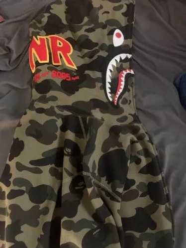 Bape AUTHENTIC BAPE CAMO 2ND PONR SHARK FULL ZIP H