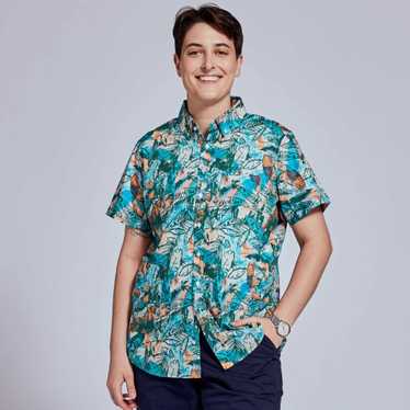 Kirrin Finch The Ray Teal Frond Short Sleeve Shirt - image 1