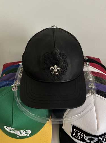 Chrome Hearts LAMB LEATHER FLEUR CROSS PATCH HAT