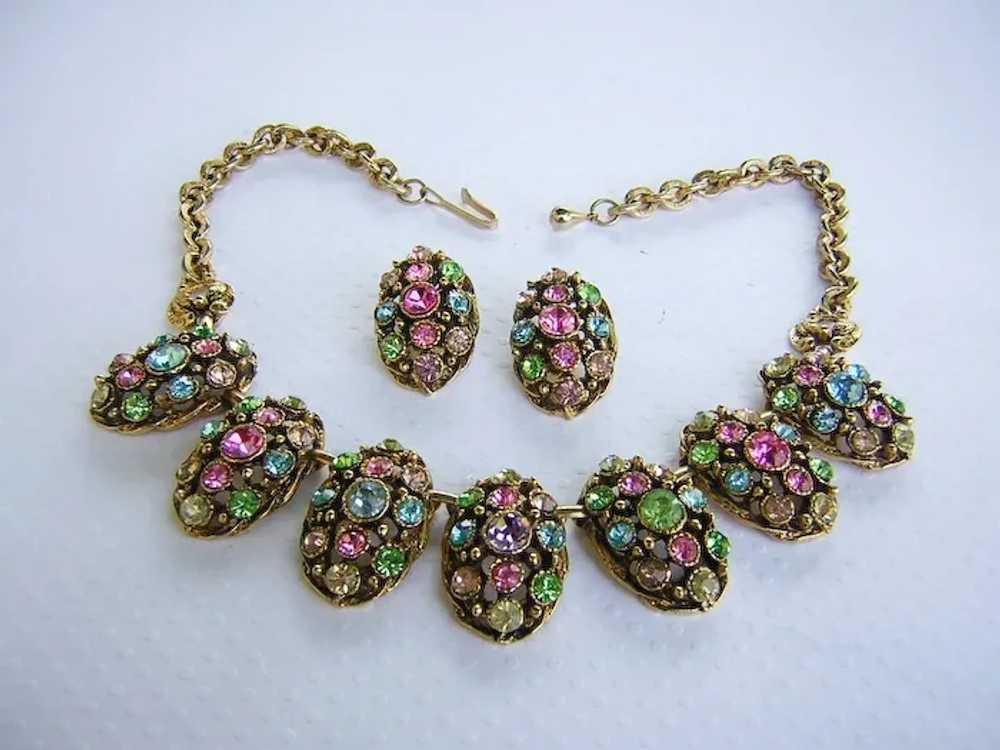 1950's BOLD & BEAUTIFUL Pastel Rhinestones DESIGN… - image 5