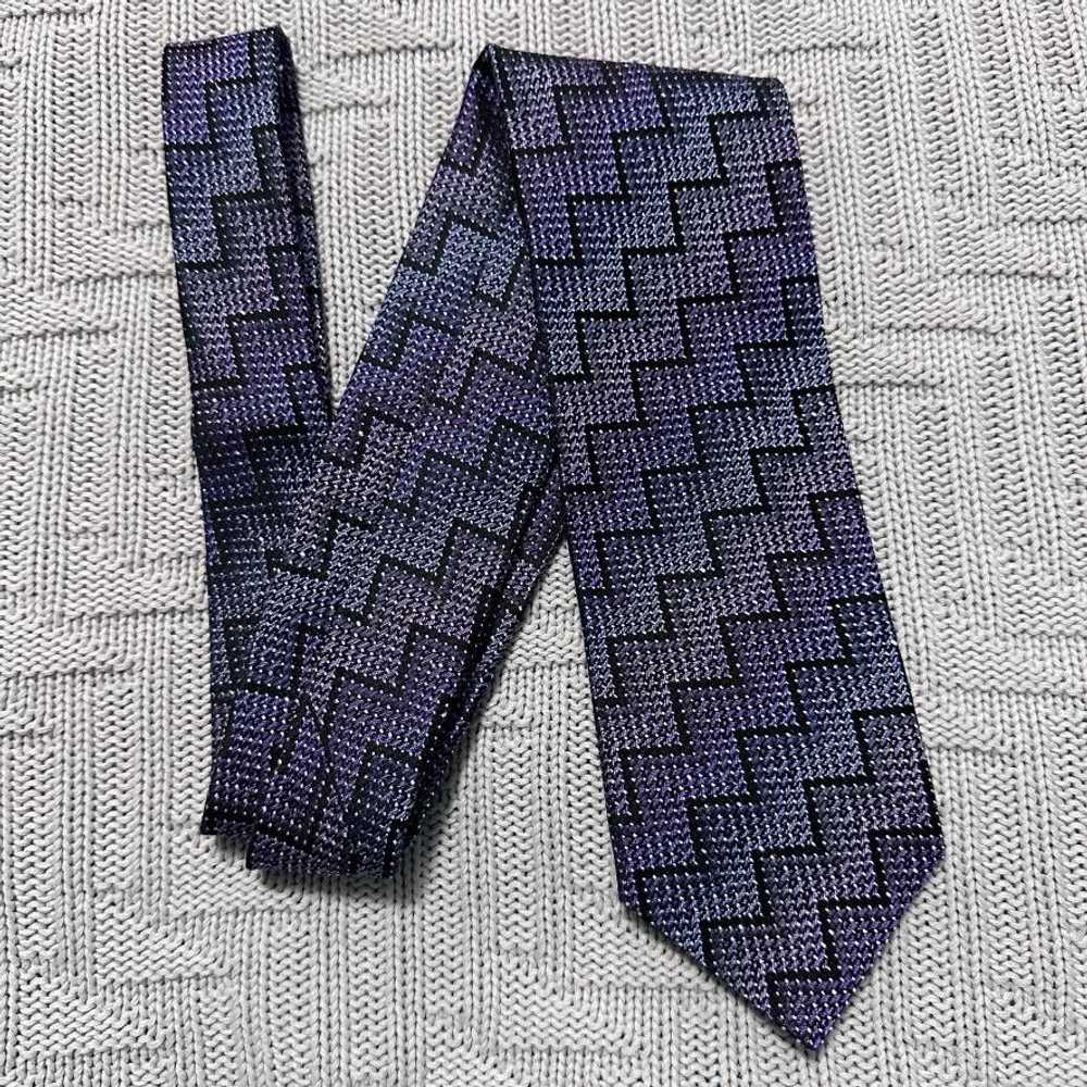 Missoni Missoni purple chevron geometric silk tie - image 1