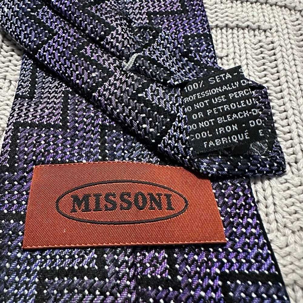 Missoni Missoni purple chevron geometric silk tie - image 3