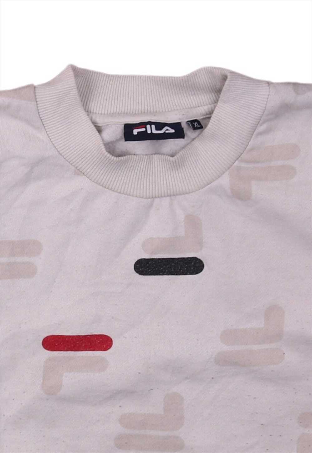 Vintage 90's Fila Sweatshirt Crop Crew Neck Beige - image 3