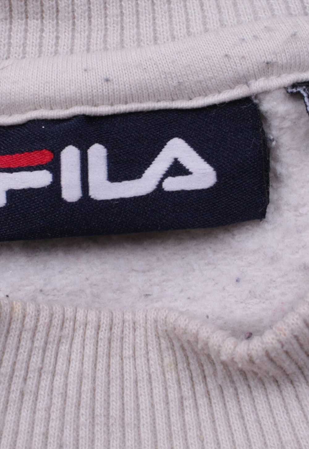 Vintage 90's Fila Sweatshirt Crop Crew Neck Beige - image 4