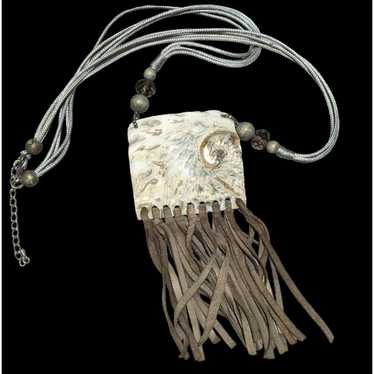 Other Retro Bohemian Natural Shell Fringe Necklace