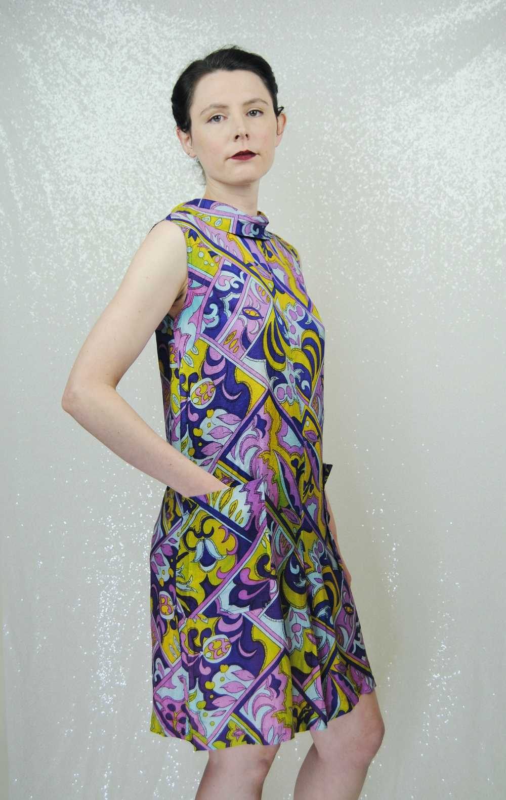 UNIQUE 1960s vintage Loll Ease Purple Chartreuse … - image 11