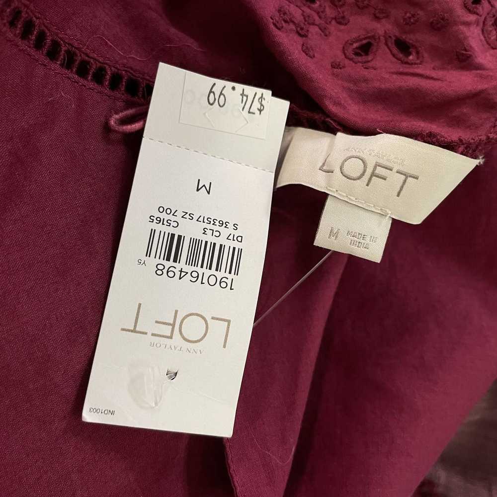 NWT Wmns Ann Taylor LOFT 100% Cotton Burgundy Sho… - image 2