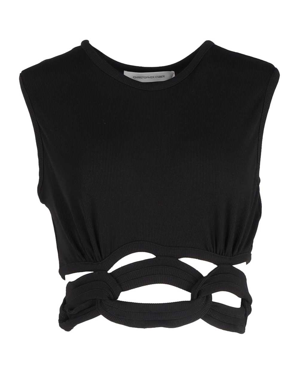 Product Details Black Chain-Linked Rib Knit Crop … - image 7