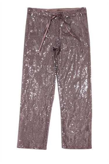 Lapointe - Mauve Satin & Sequin Wide Leg Drawstri… - image 1