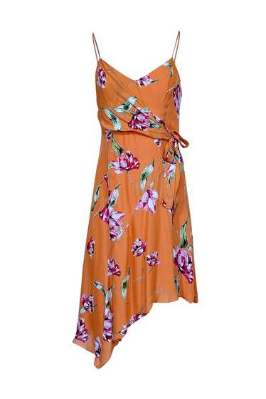 Parker - Orange w/ Pink & Green Floral Print Asymm