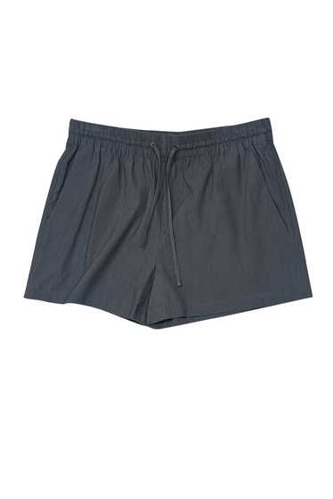 Theory - Steel Grey Linen Blend Drawstring Shorts 