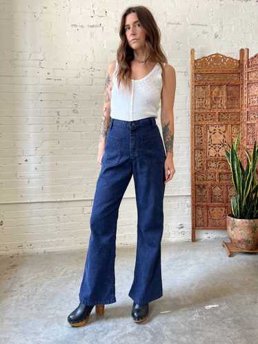 70s Wide Leg Jeans, Size 10 - image 1