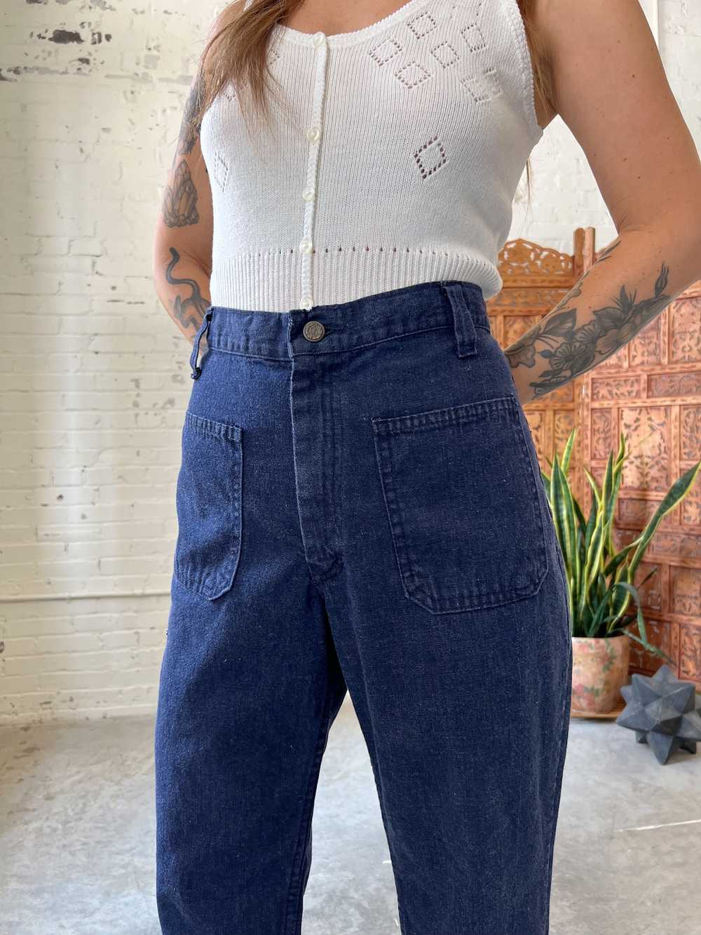 70s Wide Leg Jeans, Size 10 - image 2