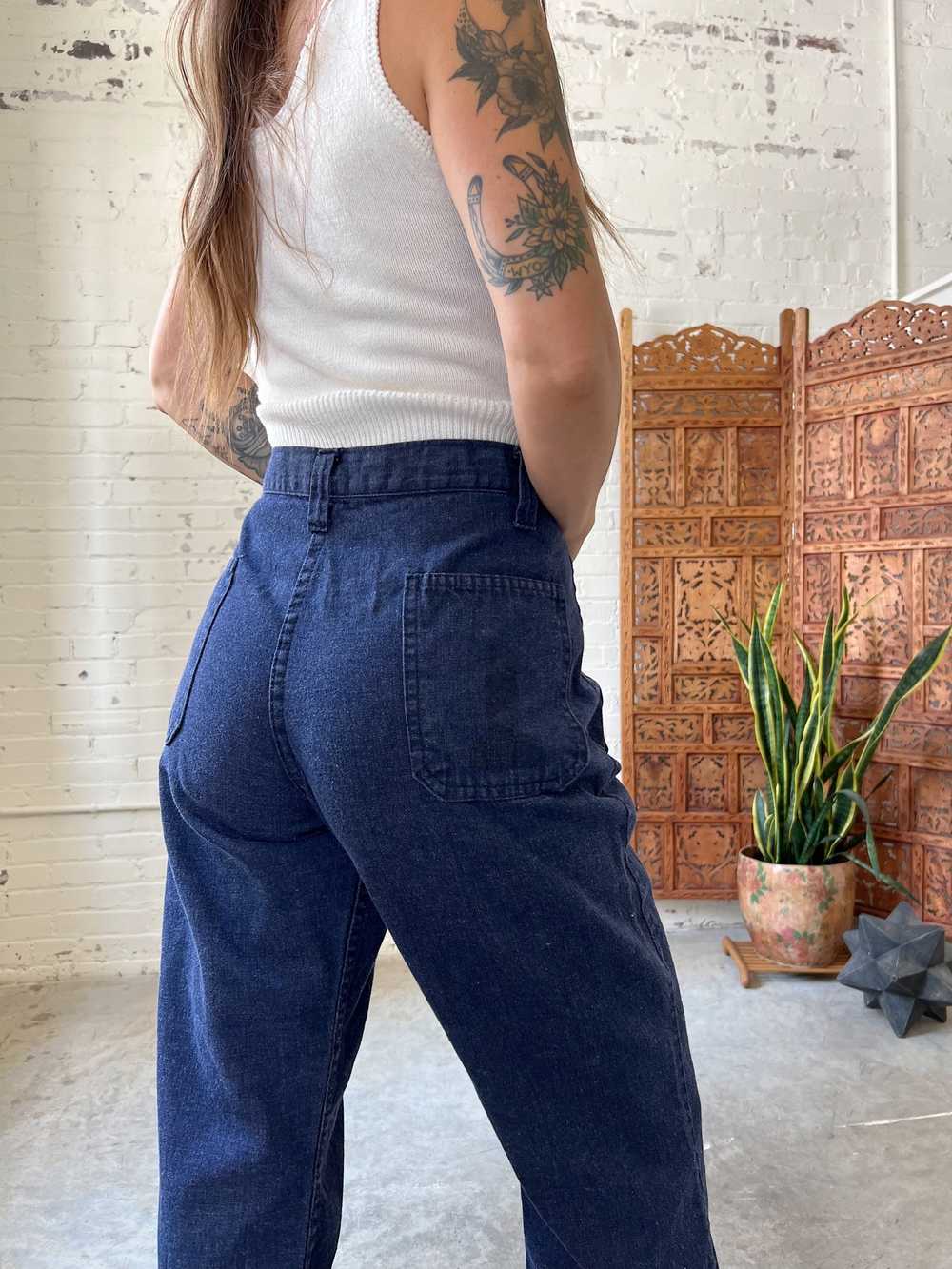 70s Wide Leg Jeans, Size 10 - image 5