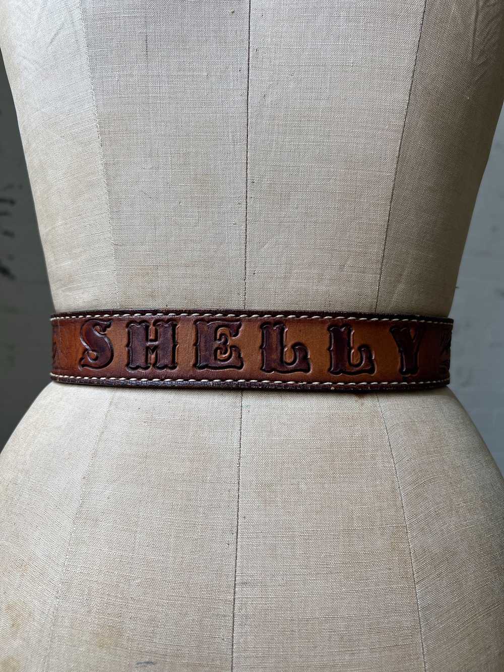 Tony Lama “Shelly” Tooled Leather Belt, Size 31 - image 2