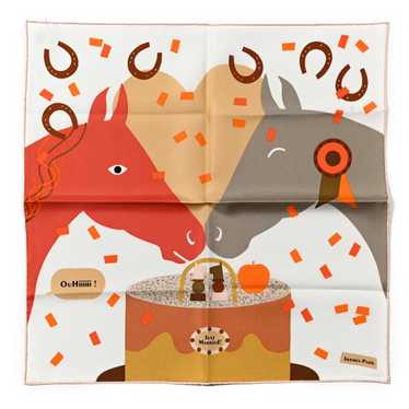 HERMES Silk Gavroche Just Married Scarf 45 White B