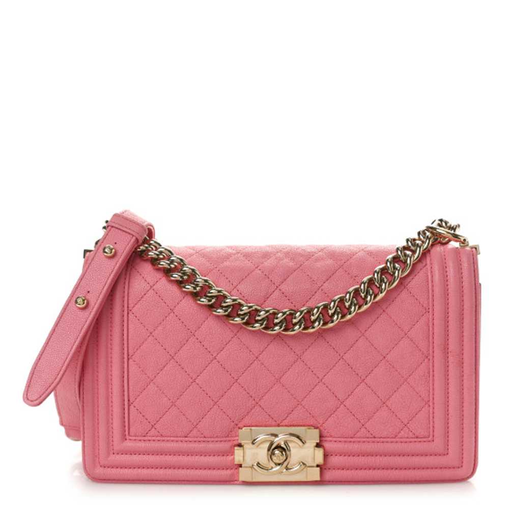 CHANEL Caviar Quilted Medium Boy Flap Pink - image 1