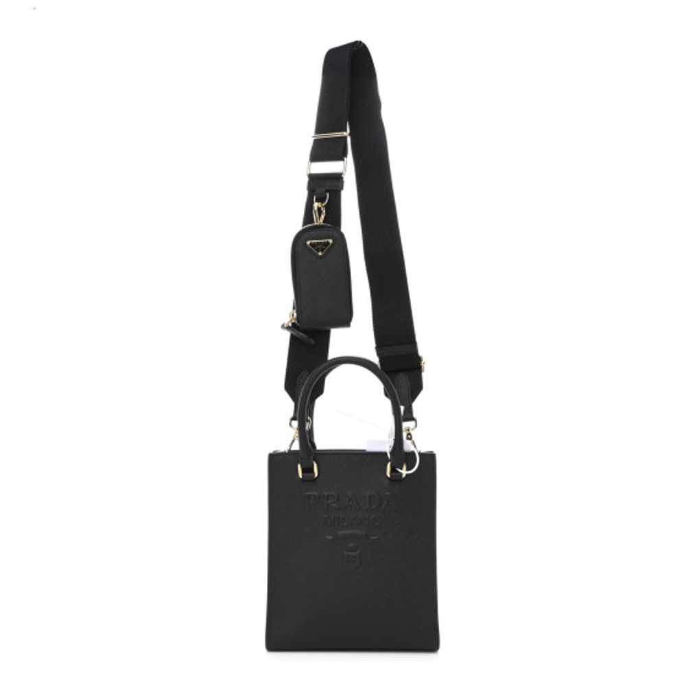 PRADA Saffiano Lux Triangle Logo Embossed Small D… - image 1