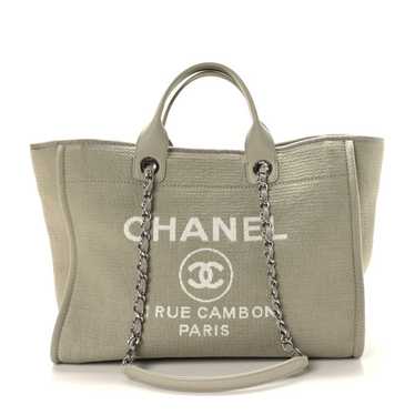 CHANEL Mixed Fibers Medium Deauville Tote Grey - image 1