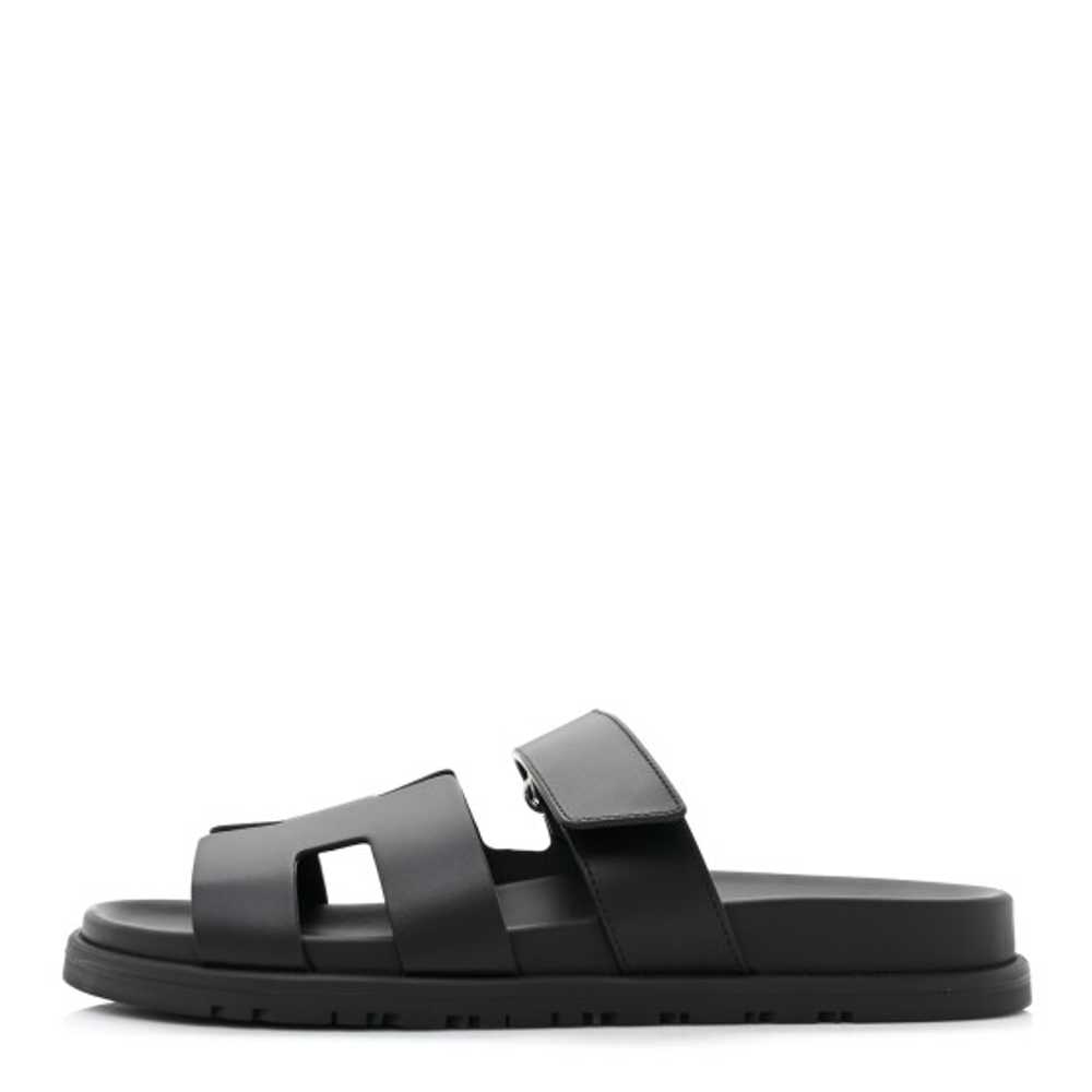 HERMES Calfskin Womens Chypre Sandals 39 Black - image 1