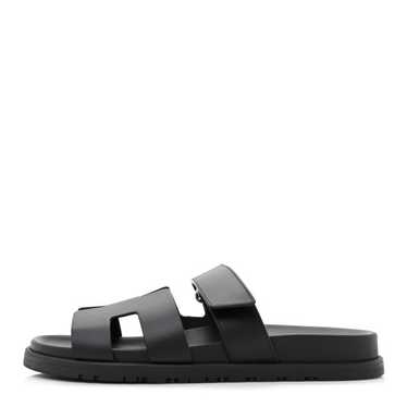 HERMES Calfskin Womens Chypre Sandals 39 Black - image 1