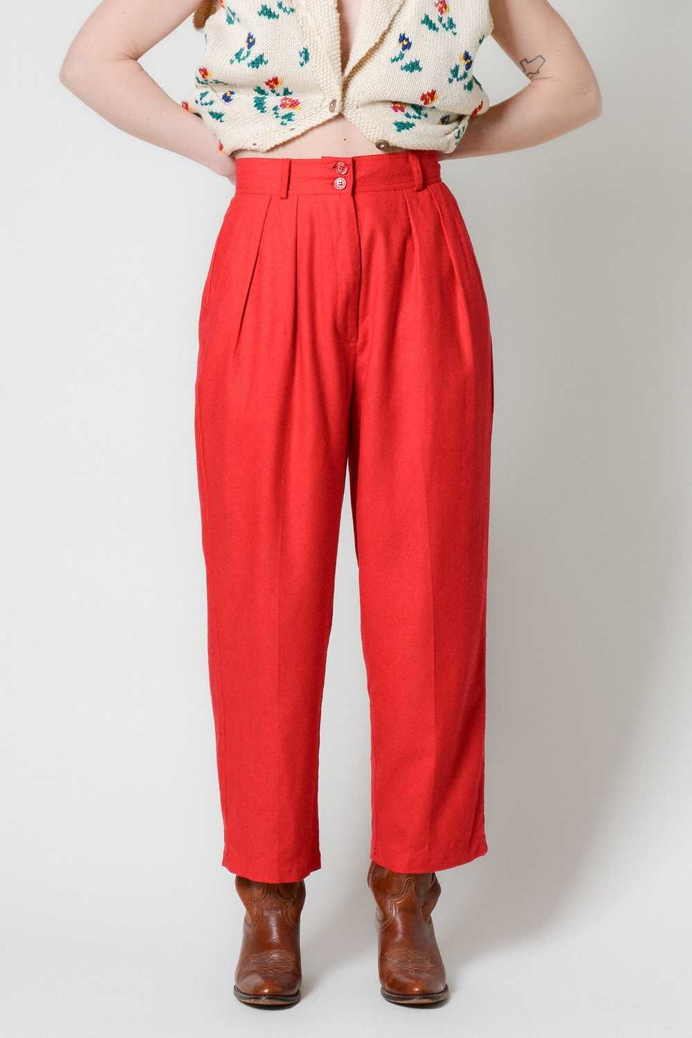 Scarlet Raw Silk Pleated Pants ~ 26W - image 4