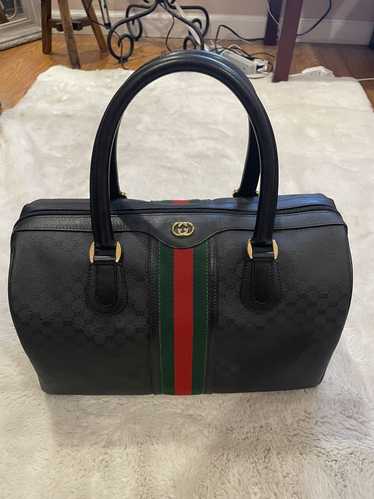 Gucci Vintage Gucci GG Canvas Web Boston Bag Canva