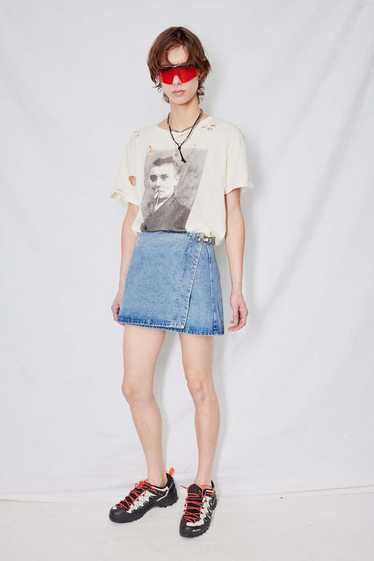 Vintage Light Wash Denim Mini Skirt - Light Wash