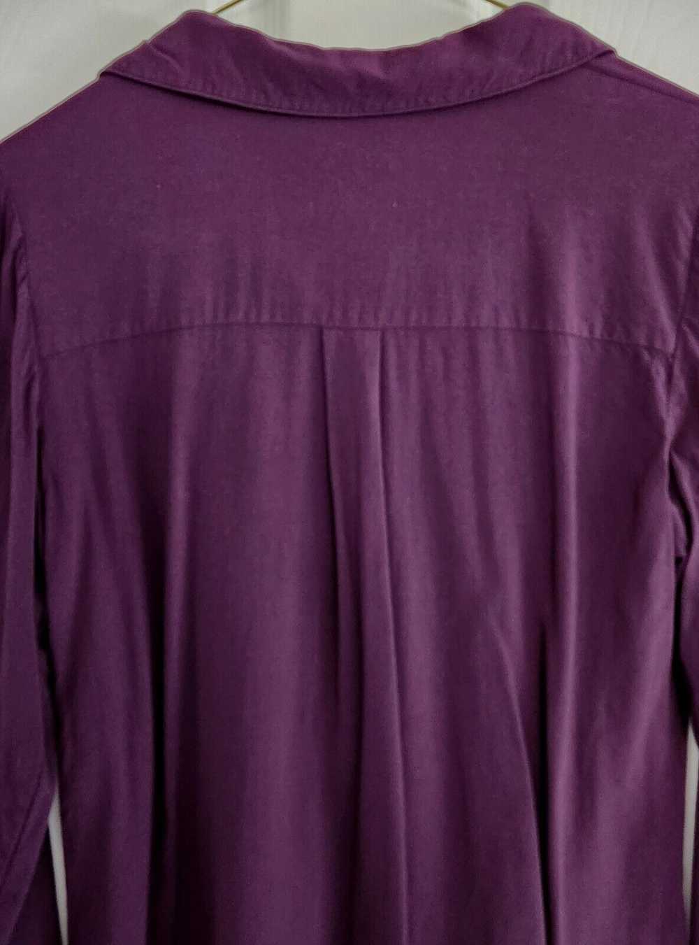 CHICOS purple long-sleeve button-up collar shirt … - image 2