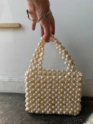 Pearl and Gold Beaded Party Bag