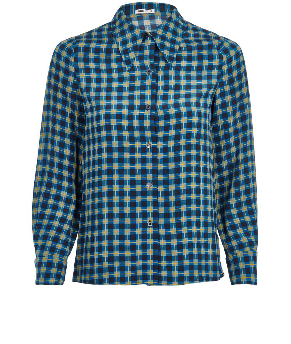 Tops Miu Miu Tartan Button Up Shirt - image 1