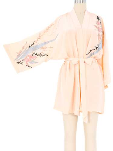 Blush Embellished Silk Robe