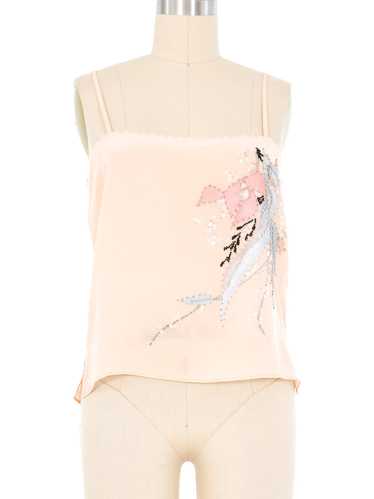 Blush Scallop Edge Silk Tank